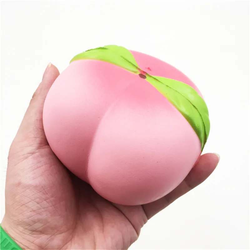 Jumbo Peach снятие стресса 10 см медленно поднимающаяся мягкая фруктовая коллекция подарок украшение Антистресс игрушка для детей розовый желтый цвета - Цвет: Розовый