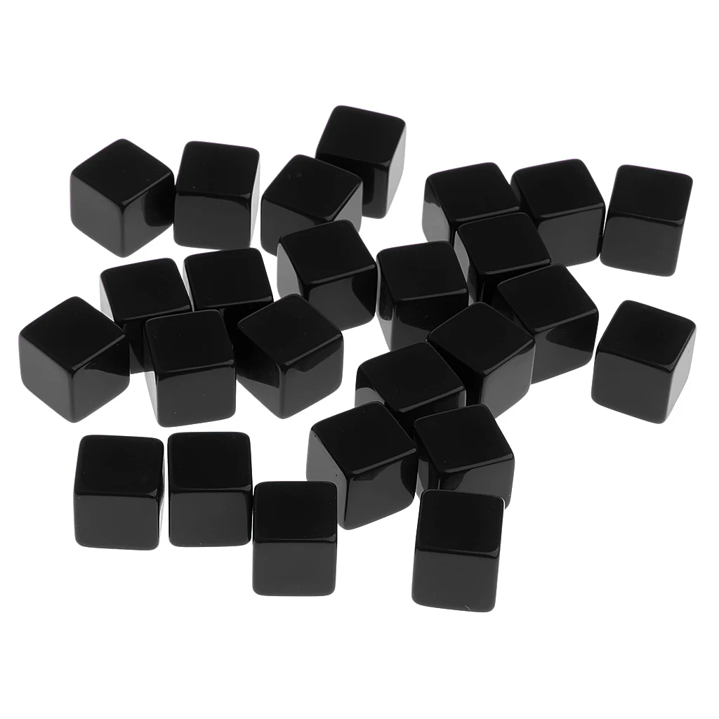 MagiDeal 125Pcs/Pack 12mm Opaque Six Sided D6 Dice Set Blank for Dungeons and Dragons D&D MTG TRPG Players Toys
