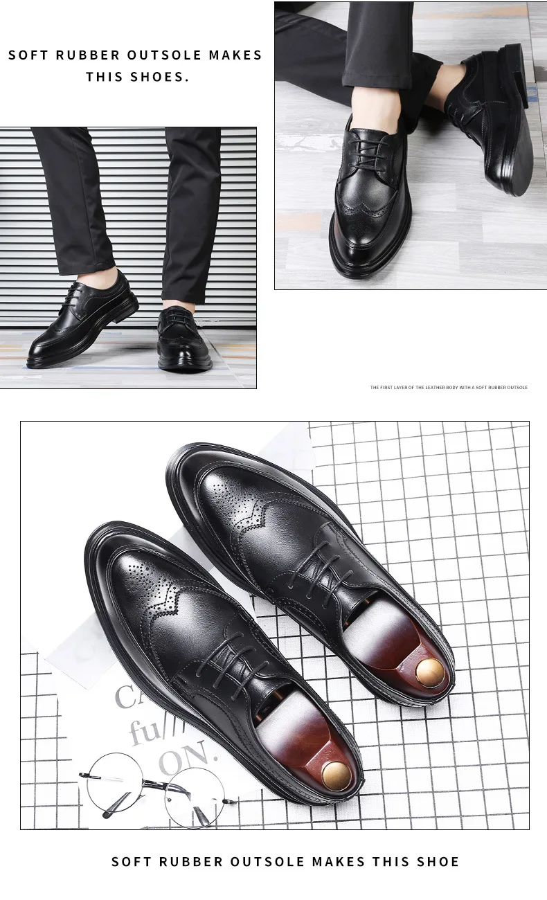 Итальянские Стильные Мужские модельные туфли; Туфли-оксфорды; мужские вечерние Кожаные броги; Мужская обувь; большие размеры
