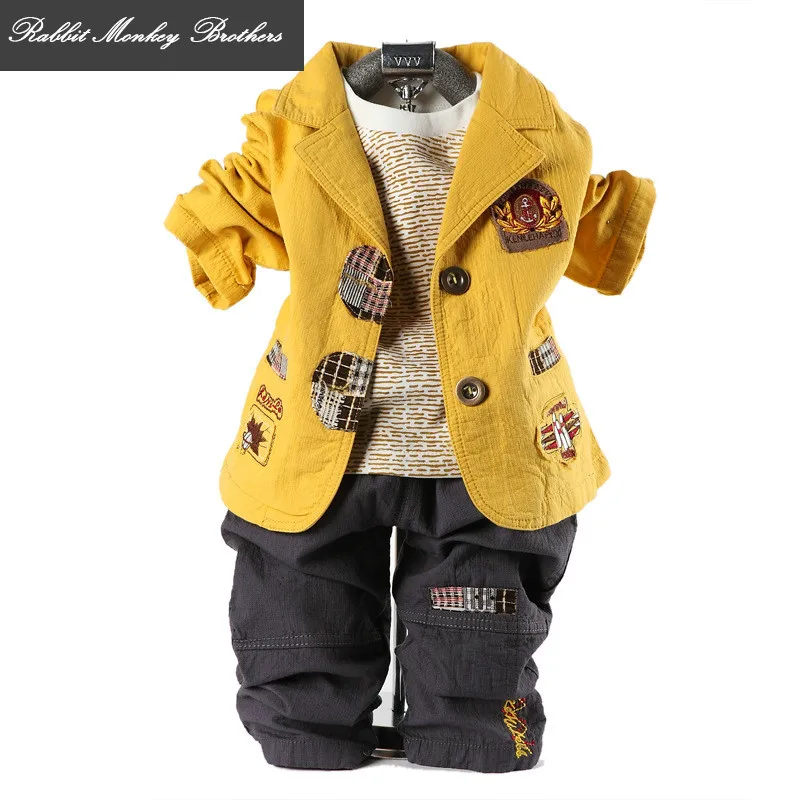 Rabbit Monkey Brothers Infant Boy suit Spring Autumn Child Set 3 piece sets kidswear baby boy clothing newborn set gift |