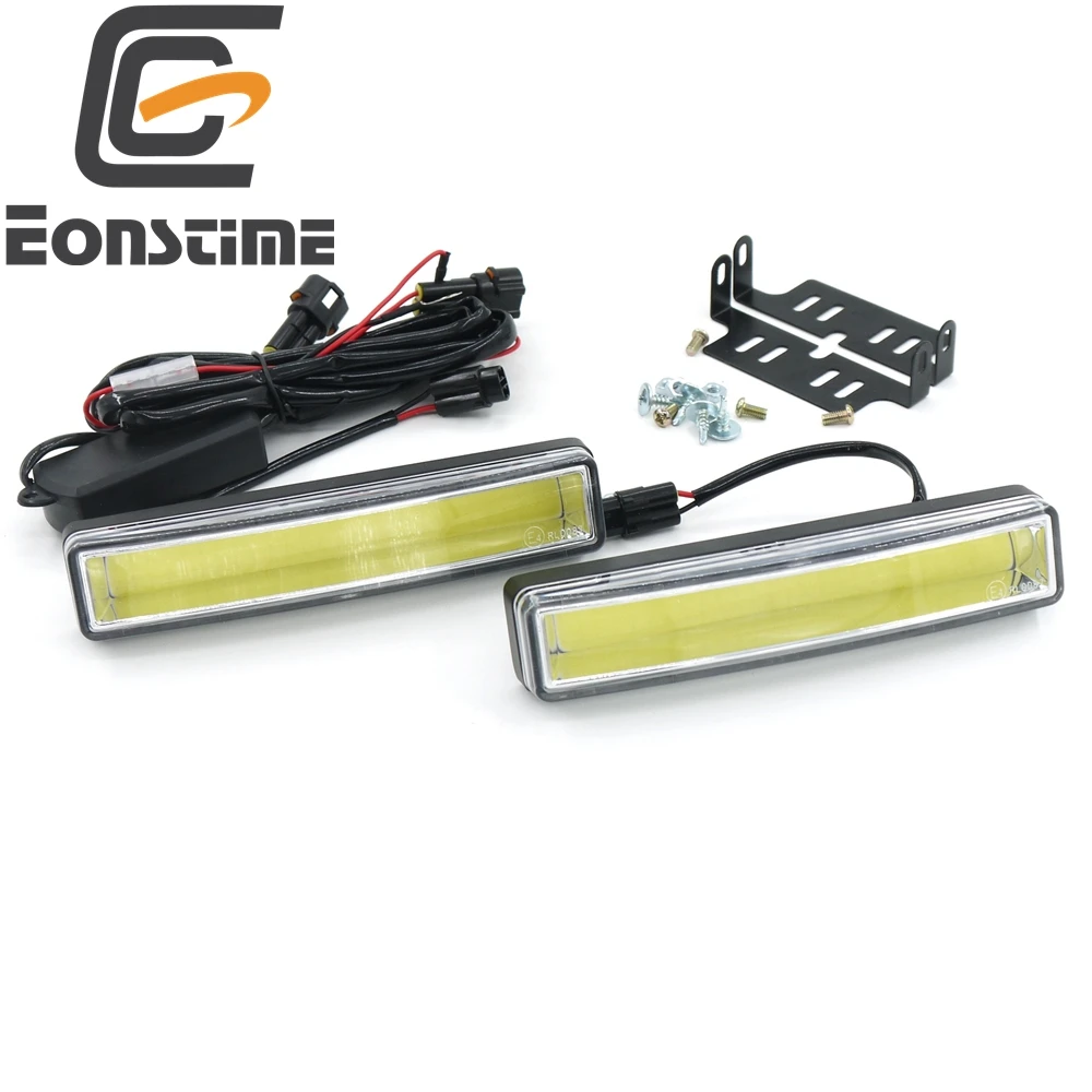 2 X 15cm COB LED Vehicles Car Daytime Running Light DRL With Installation Bracket Super White