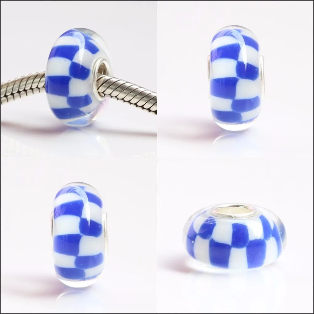 925 Sterling Silver Bead Charm With Glass Charms Compatible Fit Troll European Brand  DIY Bracelet Jewelry Gift For Woman (6)