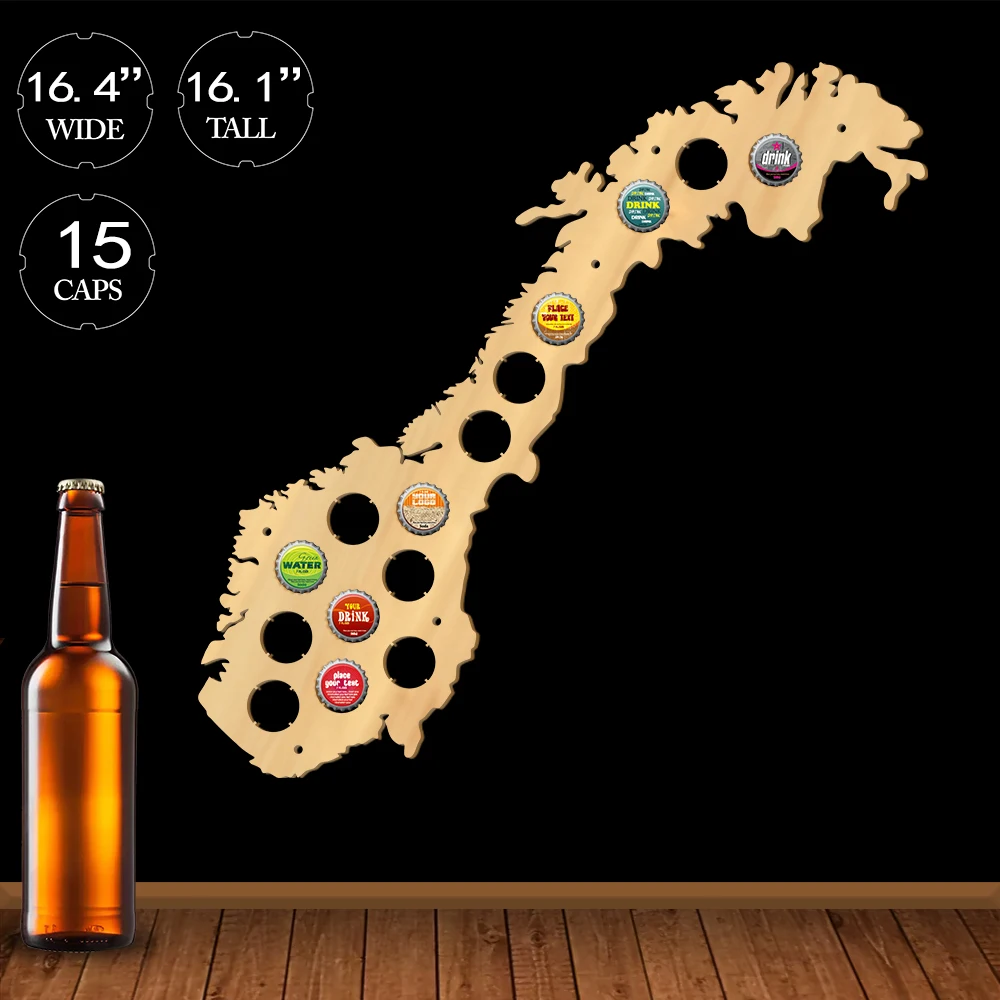 Королевстве Норвегия пива Кепки Map Паб Бар деревянные стены знак бутылка пива Кепки Дисплей держатель Отечественной человек пещера любителей пива подарок