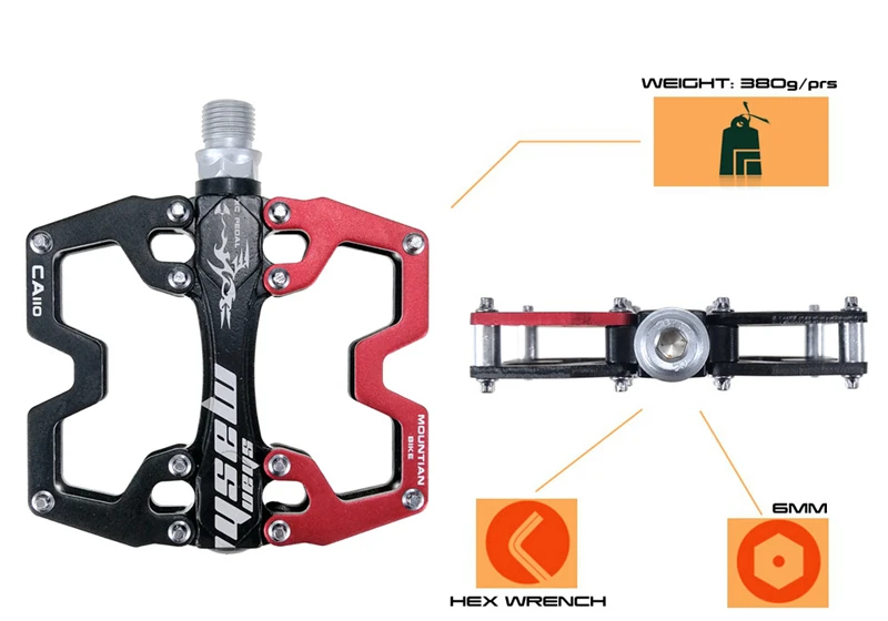 Новинка, алюминиевый сплав, CNC, Ультралегкая велосипедная педаль BMX MTB, педали для горного велосипеда, 360 г/пара, 6 цветов на выбор