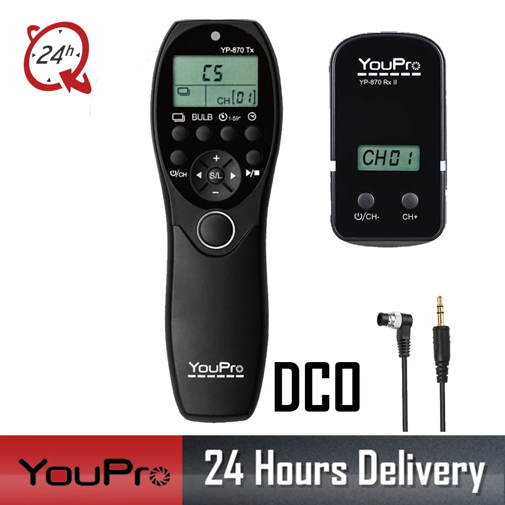 

YouPro YP-870 II DC0 Wireless Shutter Timer Remote for Nikon D810 D800 D700 D500 D3s D100 D1 F100 F5 Fujifilm S5 pro S3 pro