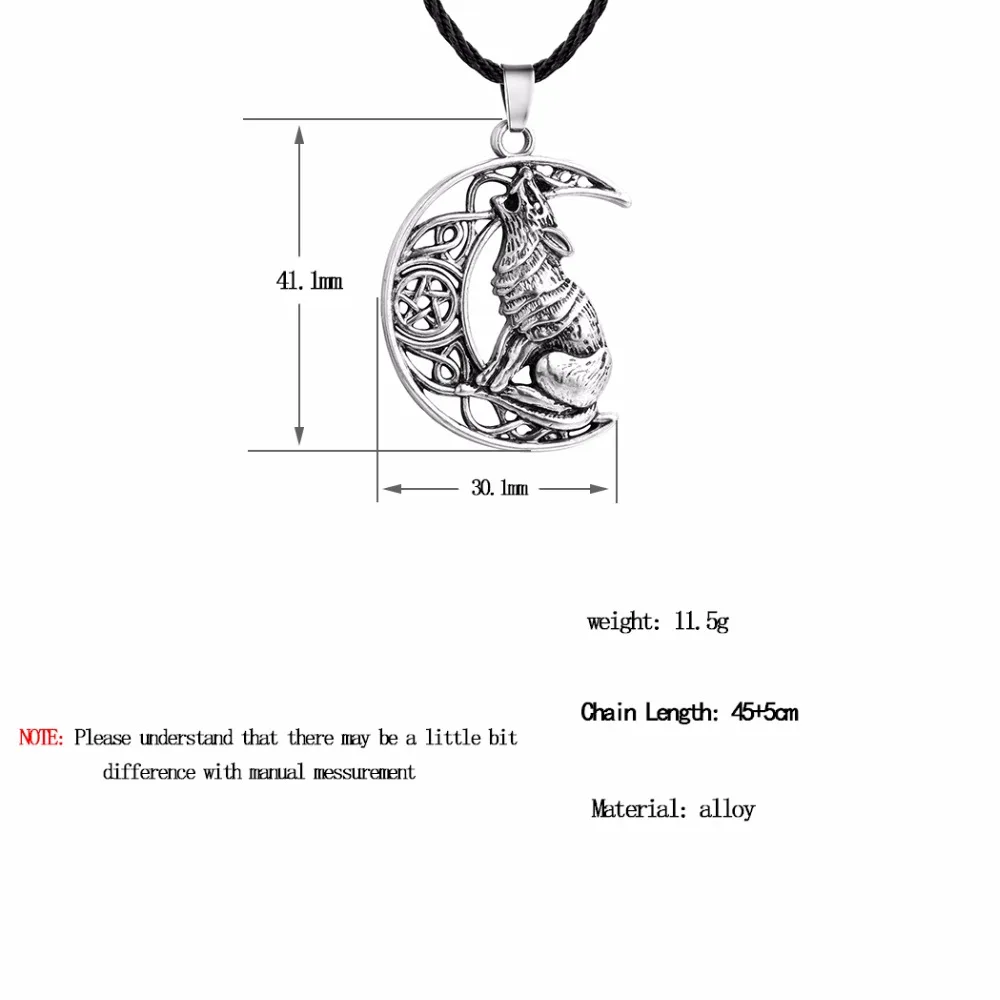 Kinitial животное волк кельтская Луна Викинг собака ожерелье и кулон Valknut Odin символ норвежский викинг воины мужское ожерелье s
