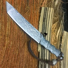 Пегаси Дамасская сталь небольшой прямой нож ручной подарок нож острый нож высокая твердость ковка Открытый нож жизни
