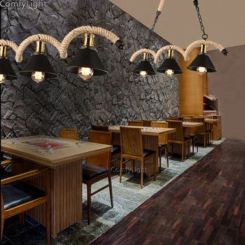 

Lighting decoration Loft industrial Iron wavy Vintage pendant lamp cord E27 led lights for personalized bar restaurant cafe