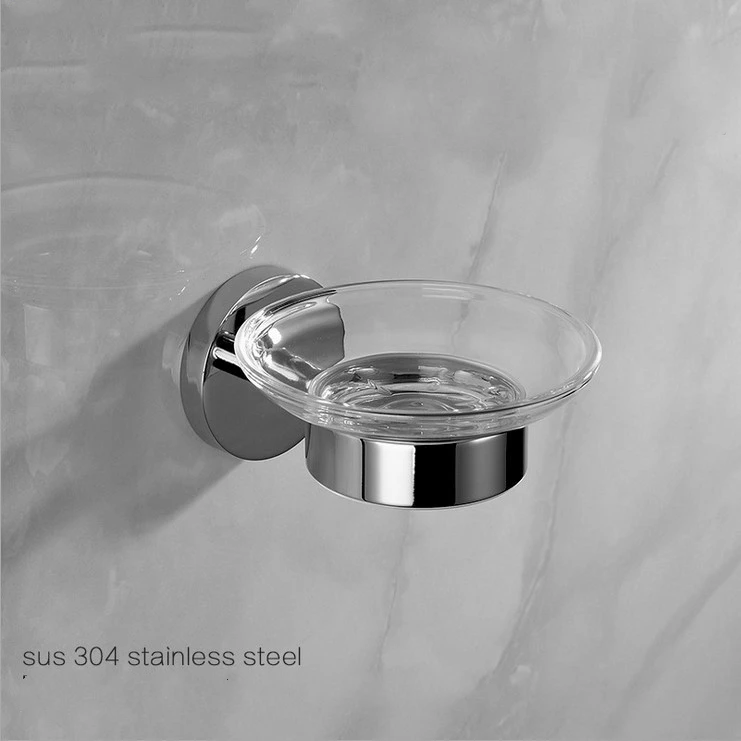 Modern Polished Chrome Soap Dish Silver 304 Stainless Steel Soap Rack