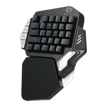 

Delux T9X Mechanical Wired Gaming Keyboard One Single Hand Game Keyboard RGB LED Backlit Ergonomic with Macro Programmable Keys