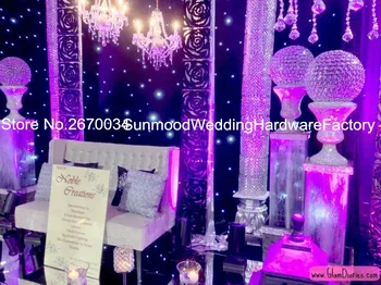 

crystal ball only )Artificial flower arrangement stand wedding table centerpieces for event decor