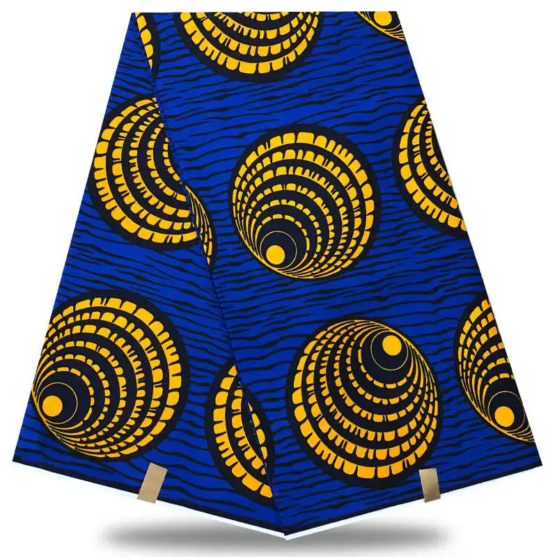 

Royal blue dutch Wax lace fabrics 6 yards High Quality African100% Cotton Fabric African dutch wax Material XSA01