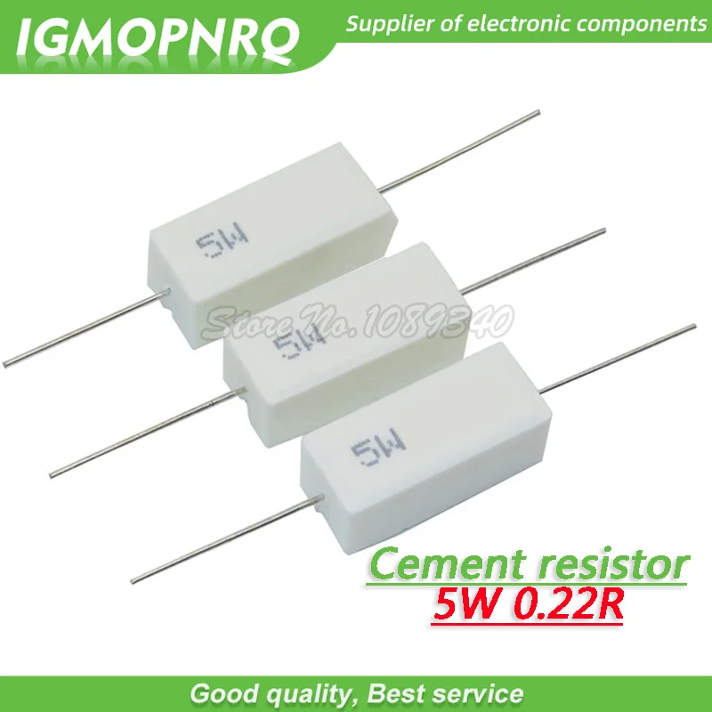 

10pcs 5W 0.22 ohm Cement resistance 0.22R 0.22ohm IGMOPNRQ