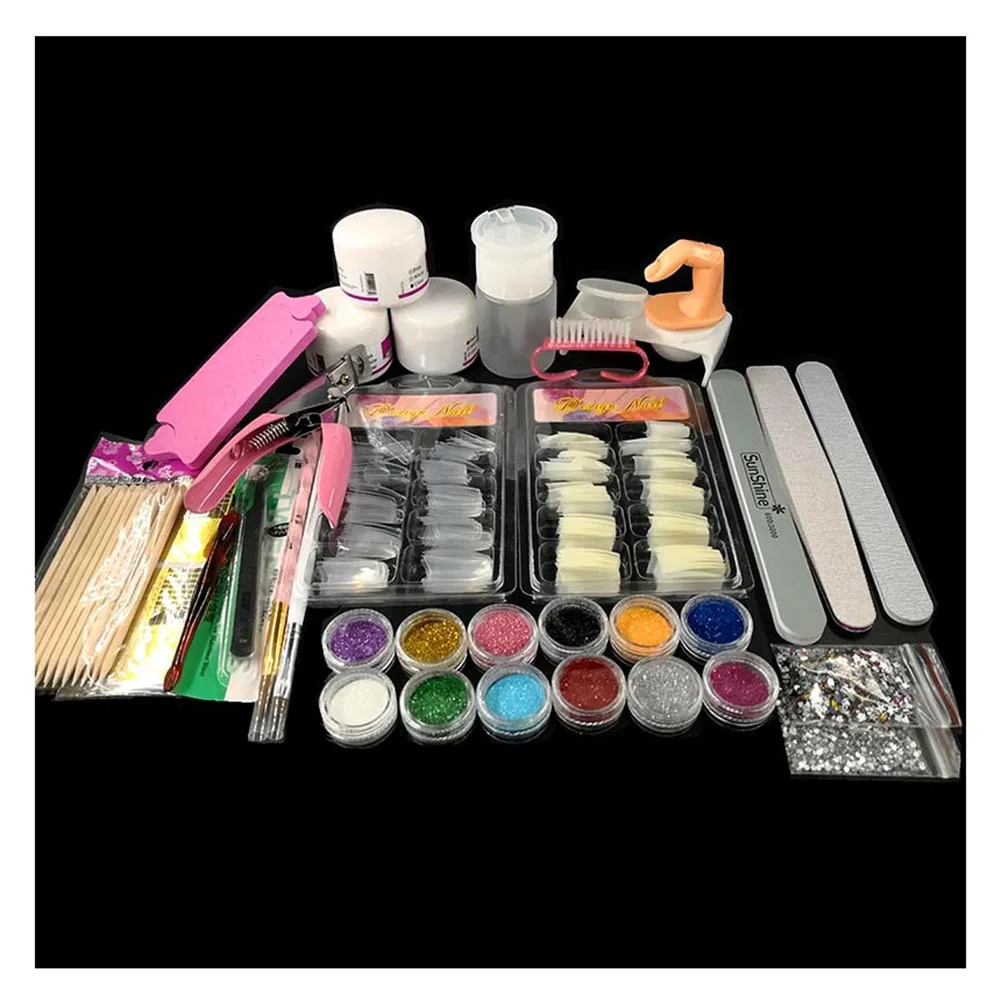 Nail Art Tool Kit Manicure Acrylic Powder Buffer Sandpaper Brush Finger
