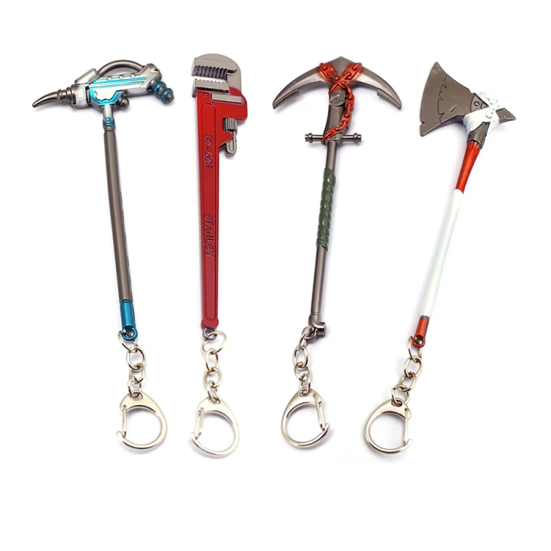 

Hot Sale Diy 3D Gun Model Keychain FPS PUBG Games Cosplay Chaveiro Weapon Model Keyring Axe crossbow Pickaxe broadsword Spanner