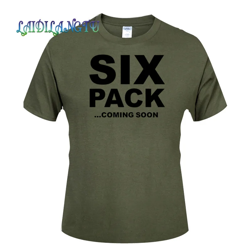

SIX PACK COMING SOON Casual Short Sleeve Printed T-Shirt Men Cotton Top Tees Summer Fashion Clothes