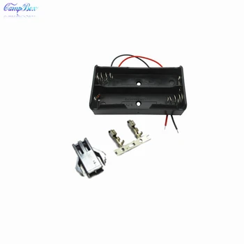 

50Pcs 2x18650 Battery Case Holder Socket Wire Junction Box With 15cm Wires, SM 2.54 Header and Crimps