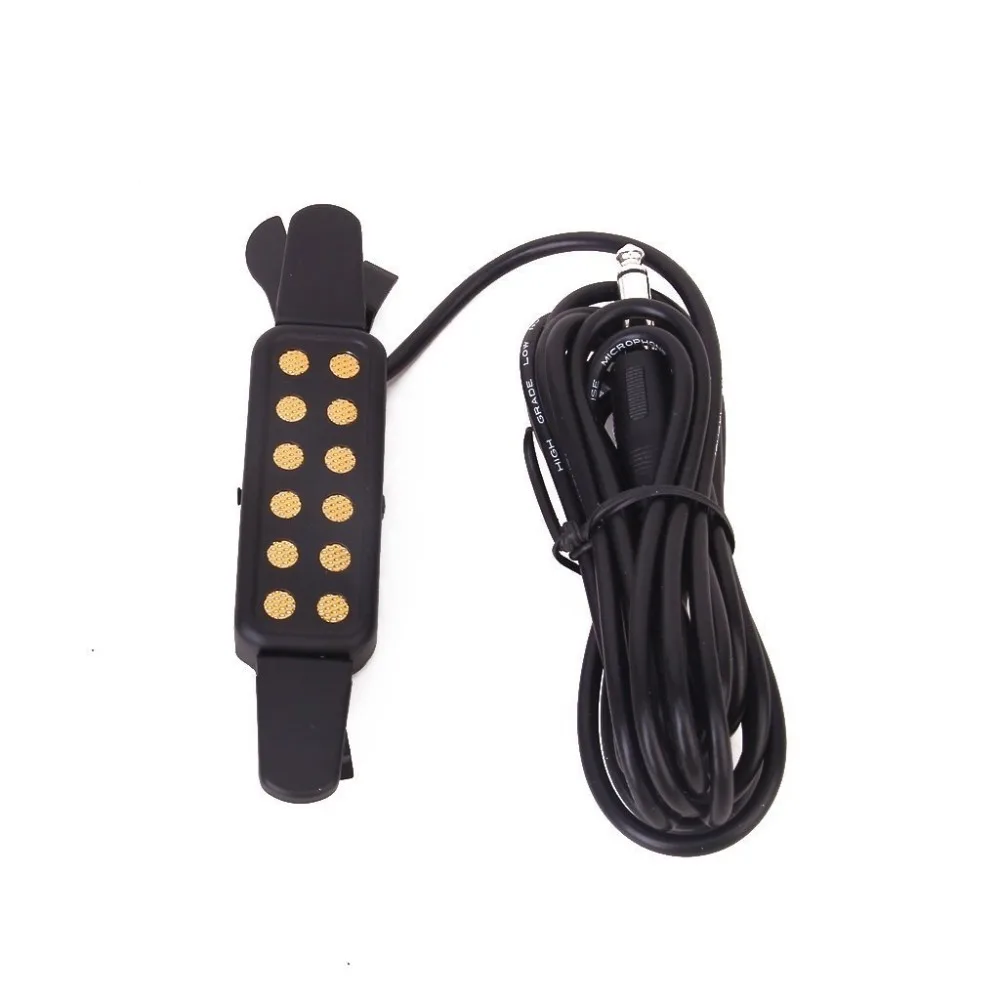 On Acoustic Guitar Pickup Sound Amplify Padded Clip Guards Low Feedback--Black | Спорт и развлечения