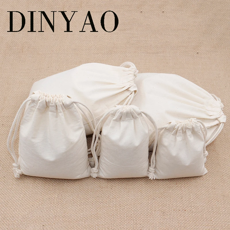 

1pcs/lot 29*39cm 130g cotton bag pouch Wholesale food bag Logo Printed large cloth Drawstring Gift Bags rice packing bags