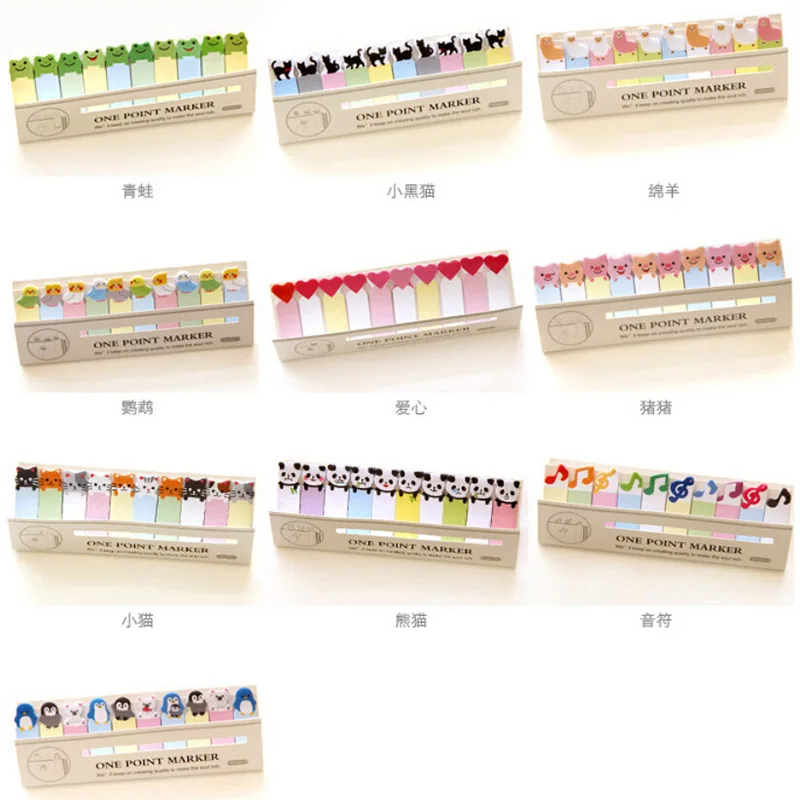 

DIY Mini Cute Kawaii Cartoon Animal Memo pad Cat Panda Music Note Paper Stickers Korean Stationery Student 10061