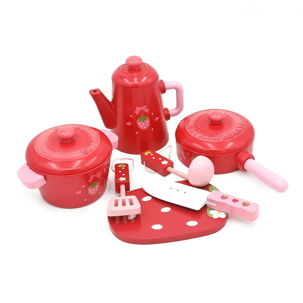 

High-grade logs simulation tea sets, Kitchen Fruit Toys Set/Model Building Kits, Children's Wooden Kitchen Toys Birtherday Gift