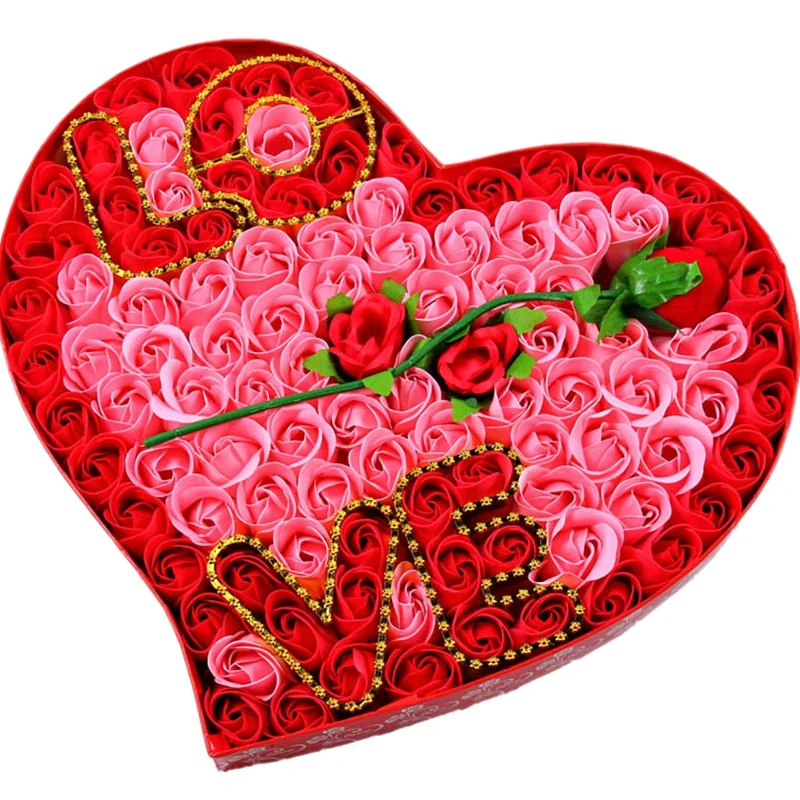 Креативное мыло в виде цветов Розы Подарочная коробка День матери, на День святого Валентина и романтичная, в форме сердца подарок