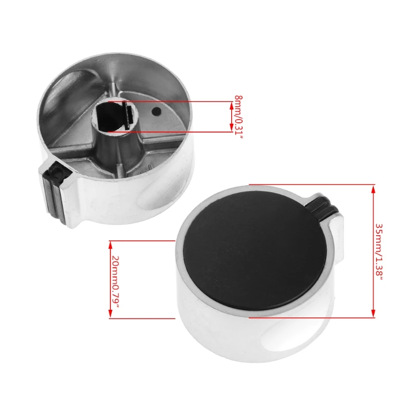 2Pcs 8mm Hole Metal Gas Stove Cooker Rotary Switch Knobs Universal Replacement Mar28 2pcs back cover spring universal for cuckoo g1067sr g10 series gree gdf 4008d gdf5008d 4009c 5015c rice cooker repair part