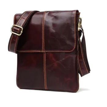

brown Genuine Leather Men khaki Messenger Bag Casual Crossbody Bag Business Men's Handbag Bags for male gift brand shoulder bag