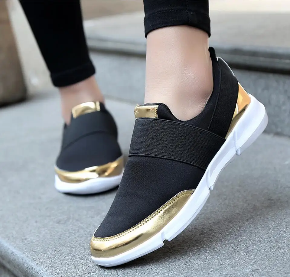 New 2017 mesh breathable shoes chaussure spring fashion casual women flat bottom shoes slip on plus