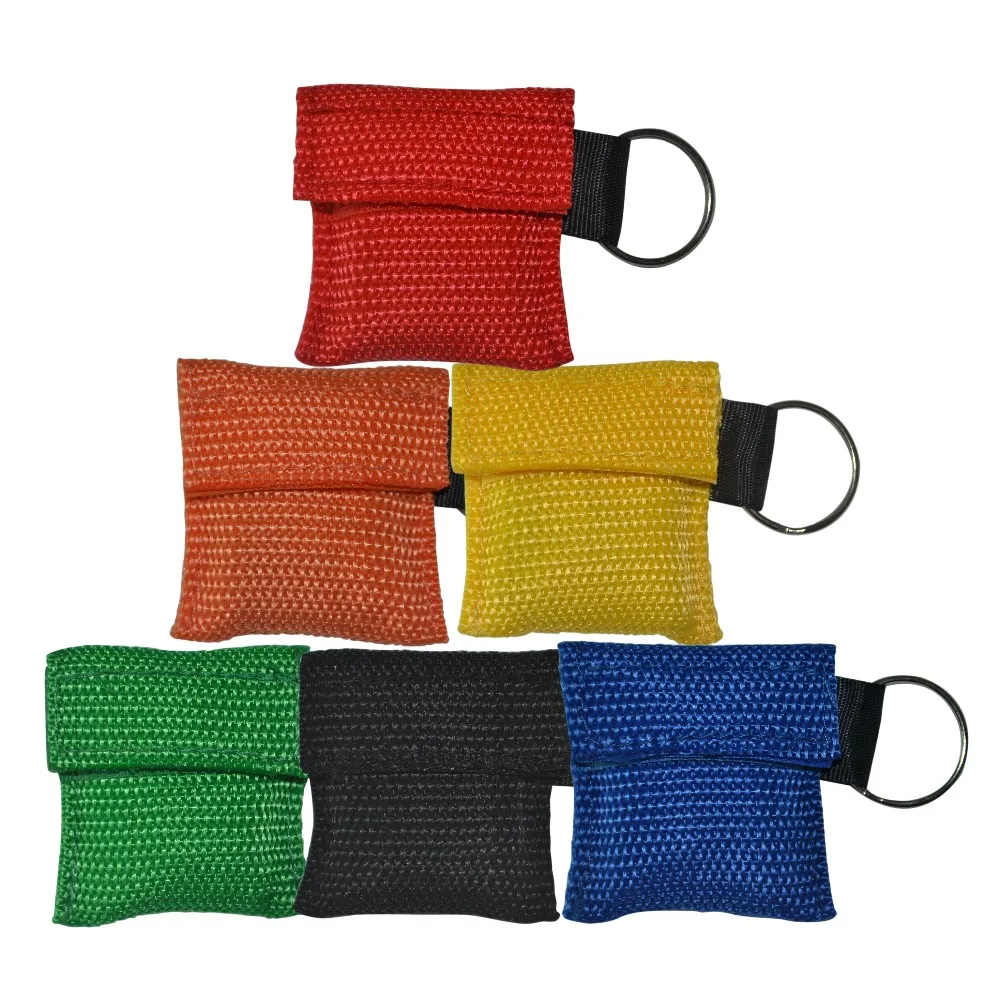 

Wholesale 500Pcs/Lot CPR Resuscitator Mask Keychain Emergency Face Shield First Aid CPR Mask Optional Color Health Care Tool