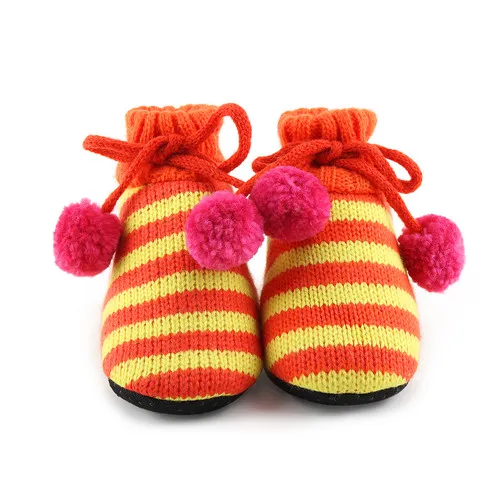 Модные вязаные носки для малышей милые Нескользящие теплые носки с объемным рисунком собаки божьей коровки и собаки обувь для маленьких мальчиков и девочек 0-12 месяцев - Цвет: Orange
