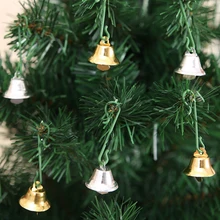 10 шт. 2*2 см Рождественские Подвески, металлические колокольчики, маленькие колокольчики, ювелирные украшения, сделай сам, Рождественская елка, колокольчики, украшение на год
