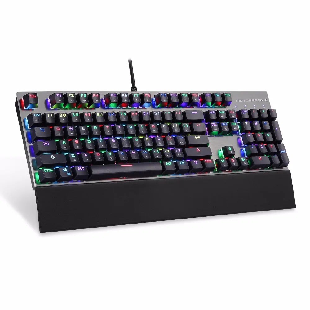  Original Motospeed CK108 RGB blue switch Mechanical Russian Keyboard Gaming Wired LED Backlit Backl