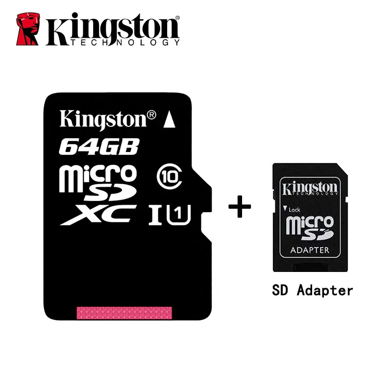 Карта Micro SD kingston Class 10, 16 ГБ, 32 ГБ, карта памяти MicroSDHC, 8 ГБ, класс 4, карта Micro SD, UHS-I, карта TF, MicroSD, 64 ГБ, MicroSDXC - Емкость: 64G -SD adapter