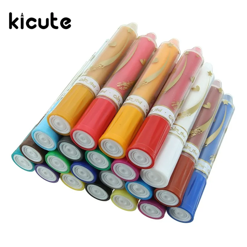 

Kicute 24 Colors Face Painting Crayon Pencils Splicing Structure Face Paint Crayon Body Painting Pen Stick For Children Party