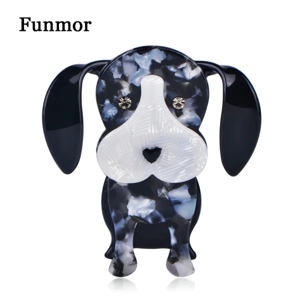 

FUNMOR Kawaii Acrylic Long Ear Dogs Brooch Handmade Crystal Animal Boutonniere Women Kids Big Size Bag Clothes Decoration Pins