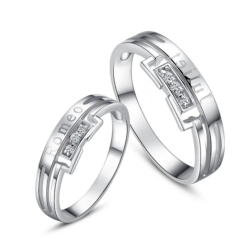 Wholesale Romeo And Juliet S925 Pure Silver Rhinestone Lettering Lovers Ring Rhinestone Button Rhinestone Ballrhinestone Necklace And Earring Set Aliexpress