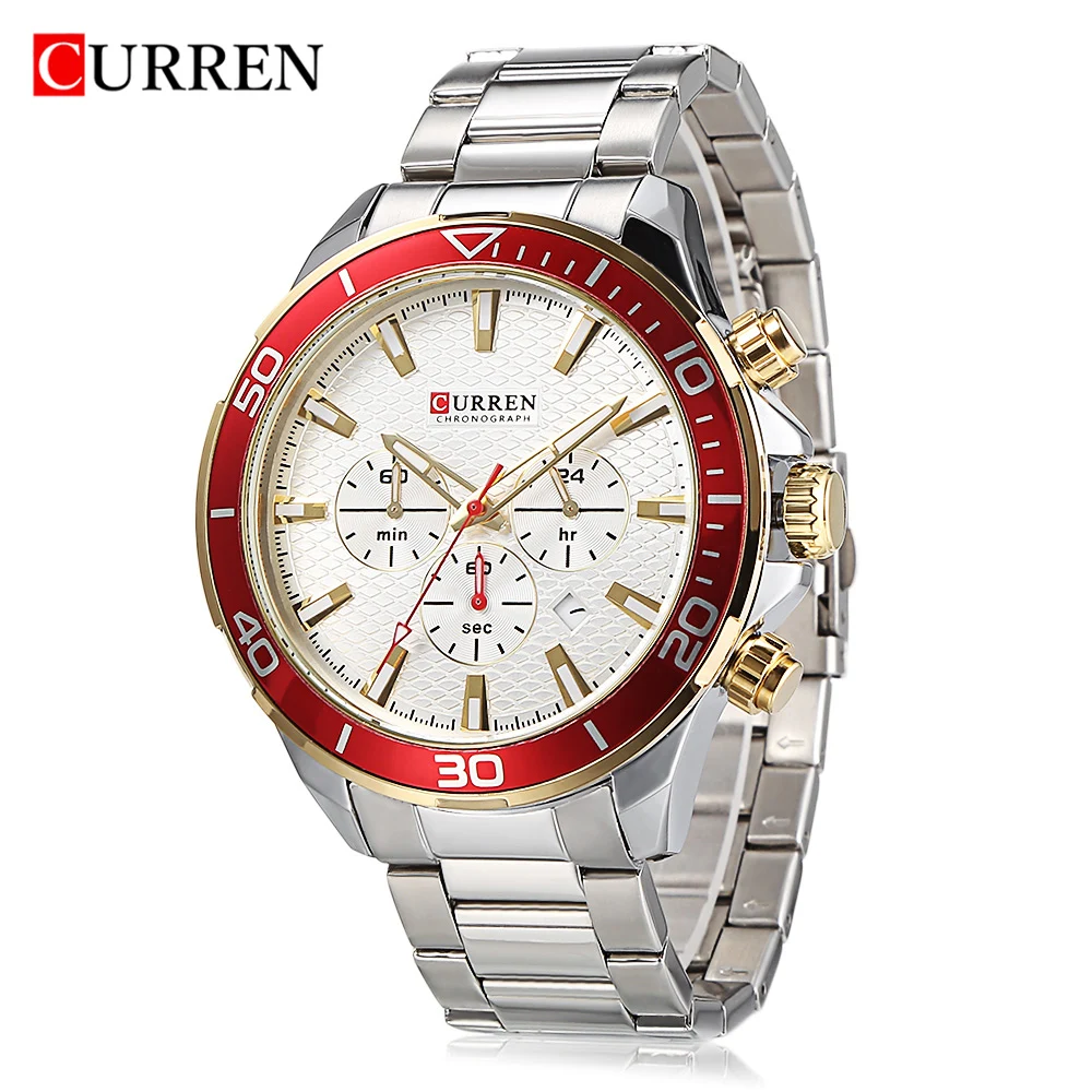

Curren 8309 Luxury Brand Analog Sports Wristwatch Male Quartz Watch Stainless Steel Strap For Men Relogio Masculino 2018