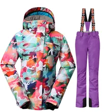Gsou Snow-30 Градусов Женский Лыжный Костюм Зимний Теплый Костюм для Сноуборда Ветрозащитный Водонепроницаемый Женский Горнолыжные Куртки Дышащие Брюки