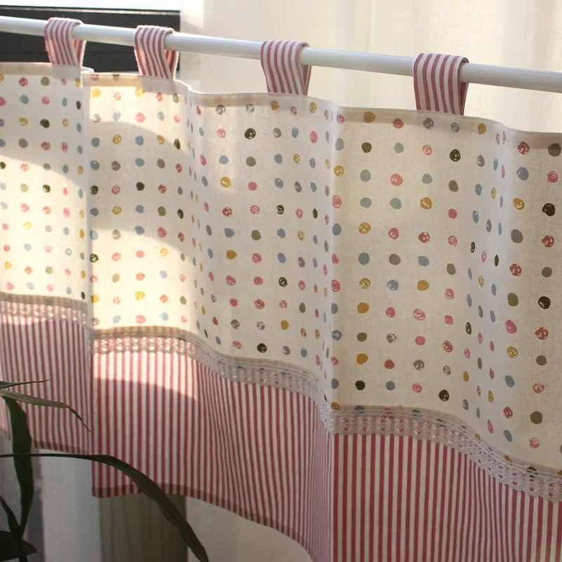 

Free shipping Candy Bubble Fresh Floral rural coffee short curtain kitchen curtains for living room bedroom drapes customized