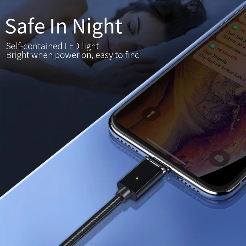 Магнитный USB кабель Essager 3 м для iPhone быстрой зарядки и передачи данных Micro зарядный