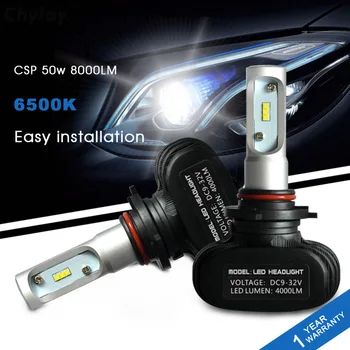 

2pcs 9005 car headlight bulbs HB3 Auto Led lamp 50W 6500K white light Automobile headlamp