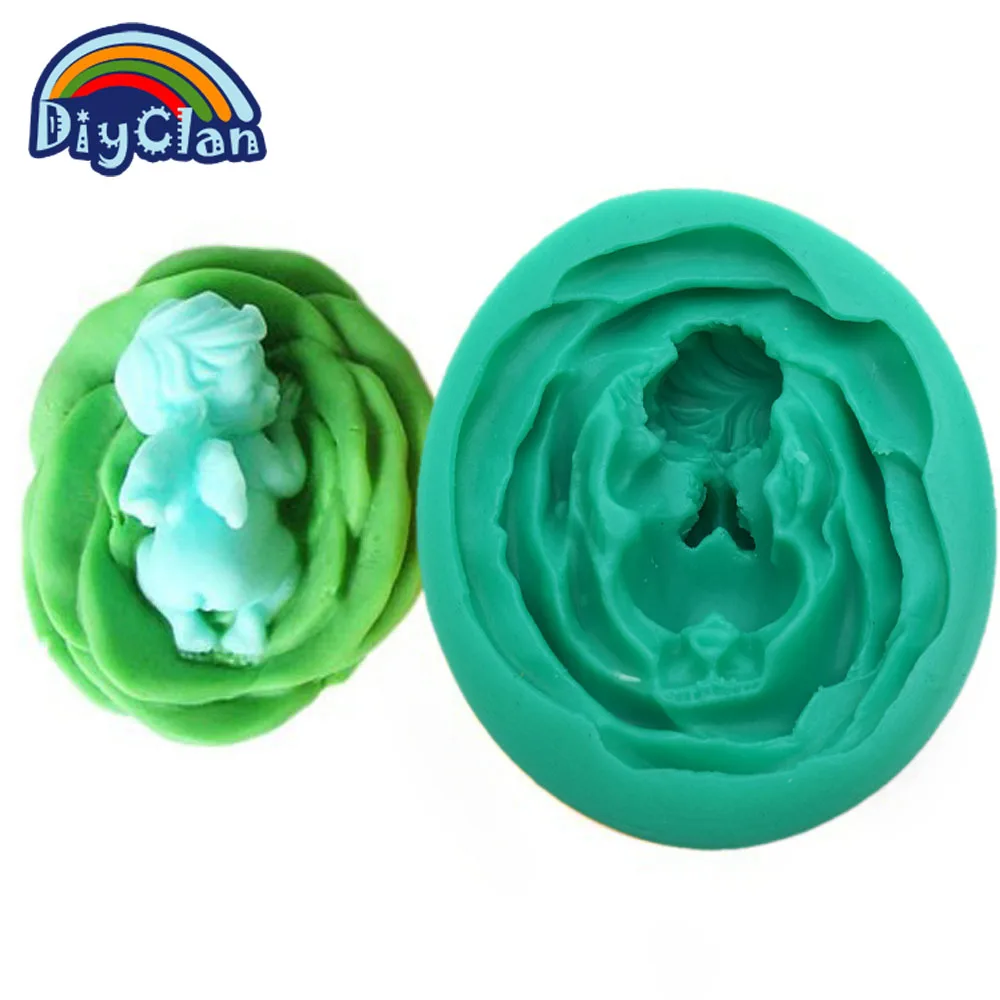 

Mother's Day Baby Silicone Soap Mold For Cake Decorating Fairy Soap Resin Mould Aroma Concrete Ceramic Gypsum Crafts S0302TS