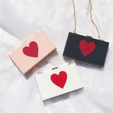 LIXUN Для женщин клатчи Love акрил клатчи кошельки для девочек вечерняя сумочка; BS010 свадебные клатчи цепи Дамы Сумка Bolsa Feminina