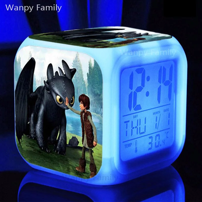 

[Wanpy Family] How to Train Your Dragon Alarm Clock For Children's birthday Gift Bedside Desktop color changing alarm clock