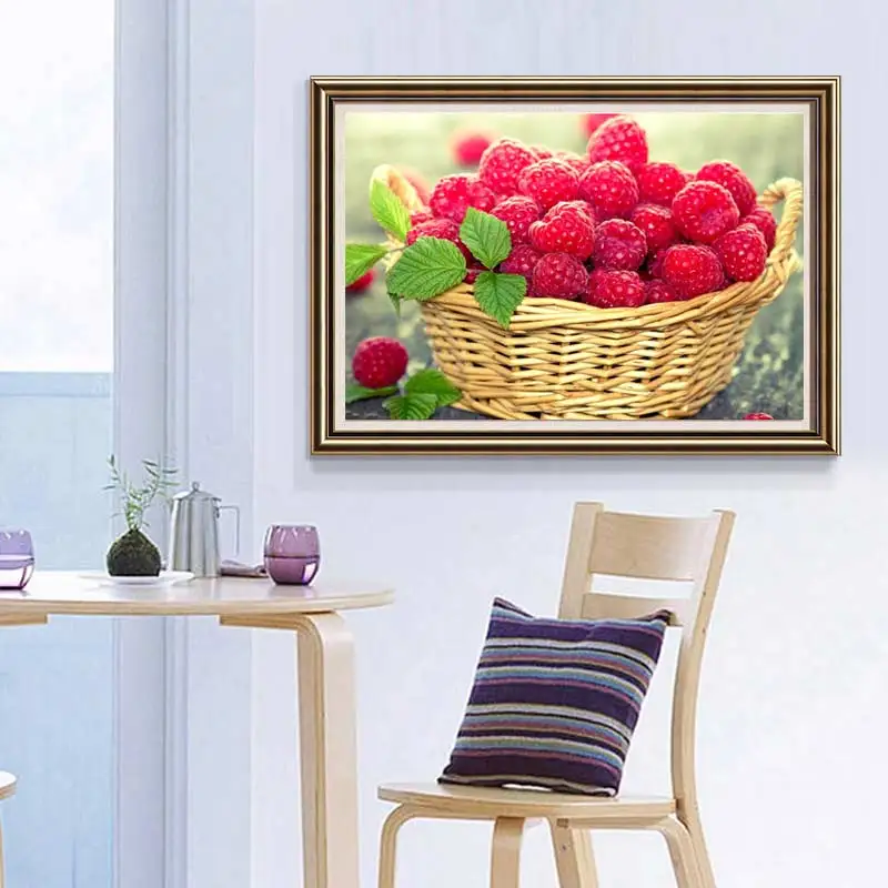 40 * 30 см Алмаз Живопись Вышивки Крестом Фрукты Малина Мозаика Вставить 3D Кристалл Вышивка DIY