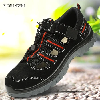 

new summer breathable lightweight casual work shoes safety boots steel toe and steel sole safety shoes