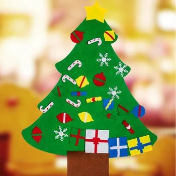 

Navidad 3D DIY Felt Toddler Christmas Tree New Year Kids Gifts Toys Artificial Tree Xmas Home Decoration Hanging Ornaments