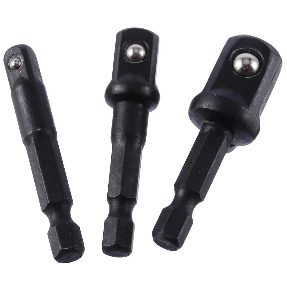 Mayitr 3 Pcs Hex Shank Socket Adapter Set Socket Driver Drill Bits 1/4" 3/8" 1/2" Extension Drill Bit for Electric Power Tool