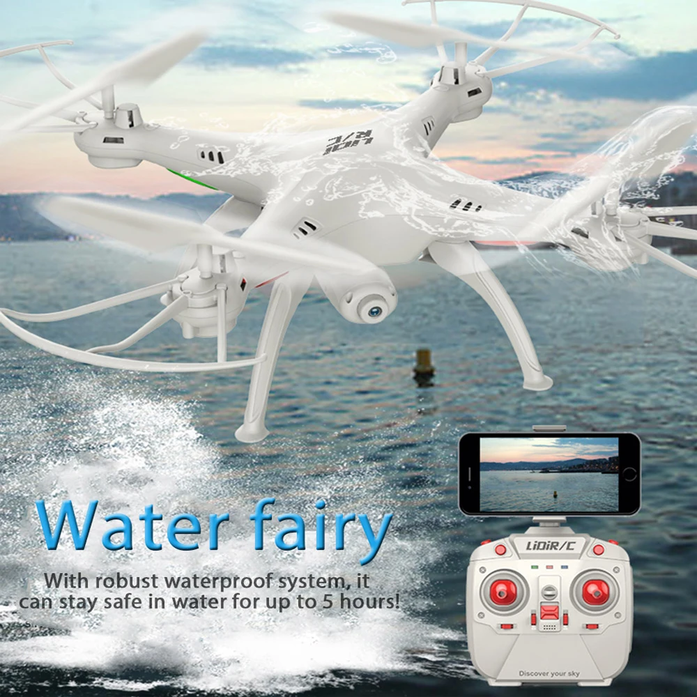 

LiDiRC L15FW RC Dron WiFi FPV 2.4GHz 4CH 6 Axis Gyro Waterproof RC Dron Quadcopter Headless Mode RC Helicopter with Camera Drone